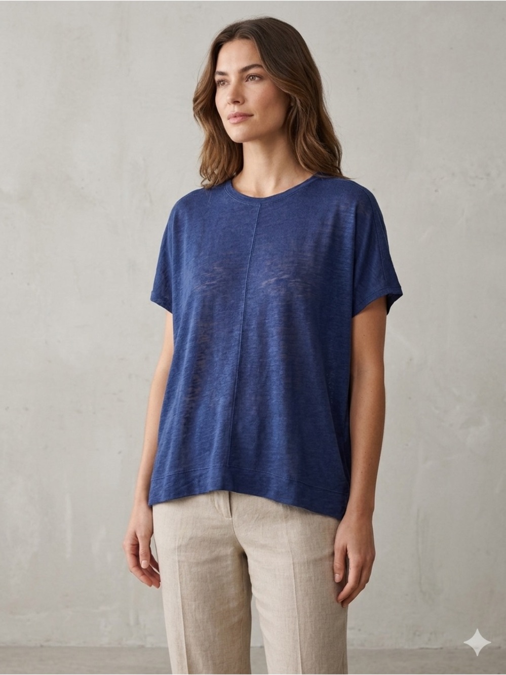 Amour Vert Deep Navy Relaxed Crew Tee